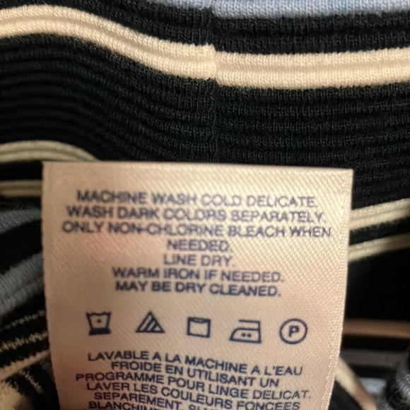 Lands’End Textured Striped Dress w/Round Neckline & 3/4 Length Sleeves Size 14 - Picture 6 of 6